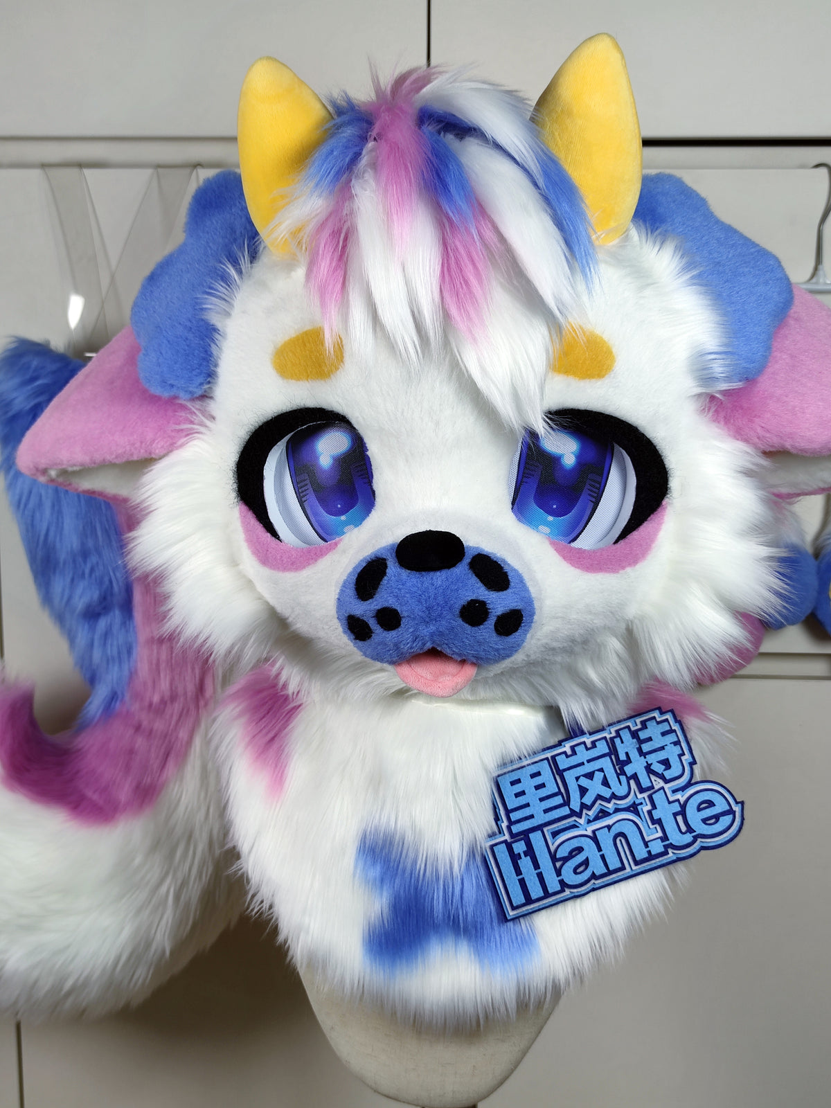 Pink and Blue Cotton Candy Element Kemono Fursuit Set (Gift Paws + Tail)