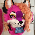 Rose Red Fox Fursuit Set with Detachable Back Hair (Gift Paws + Tail)