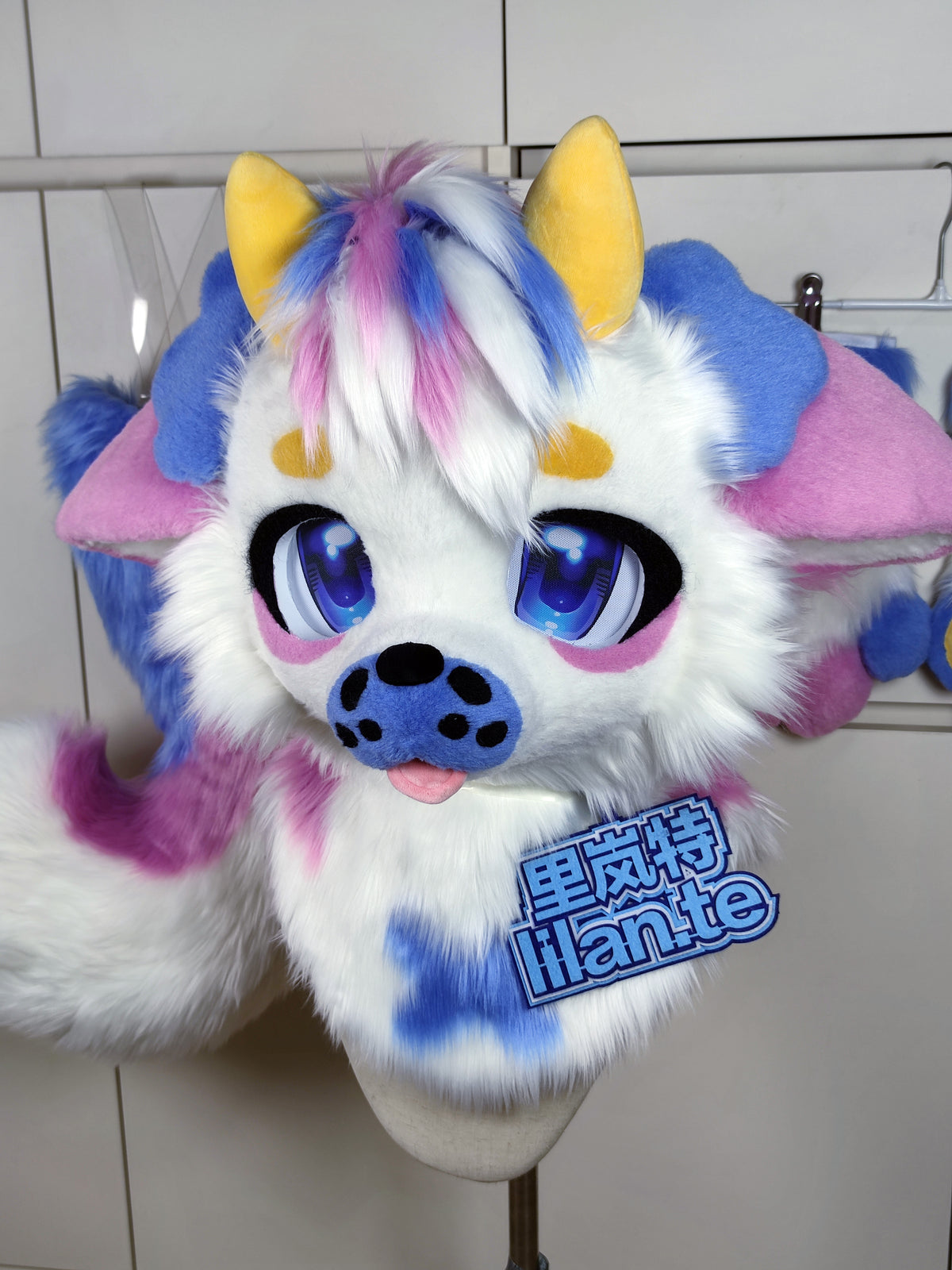 Pink and Blue Cotton Candy Element Kemono Fursuit Set (Gift Paws + Tail)