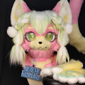 Peach and Mint Cat Kemono Fursuit Set (Gift Paws + Tail)